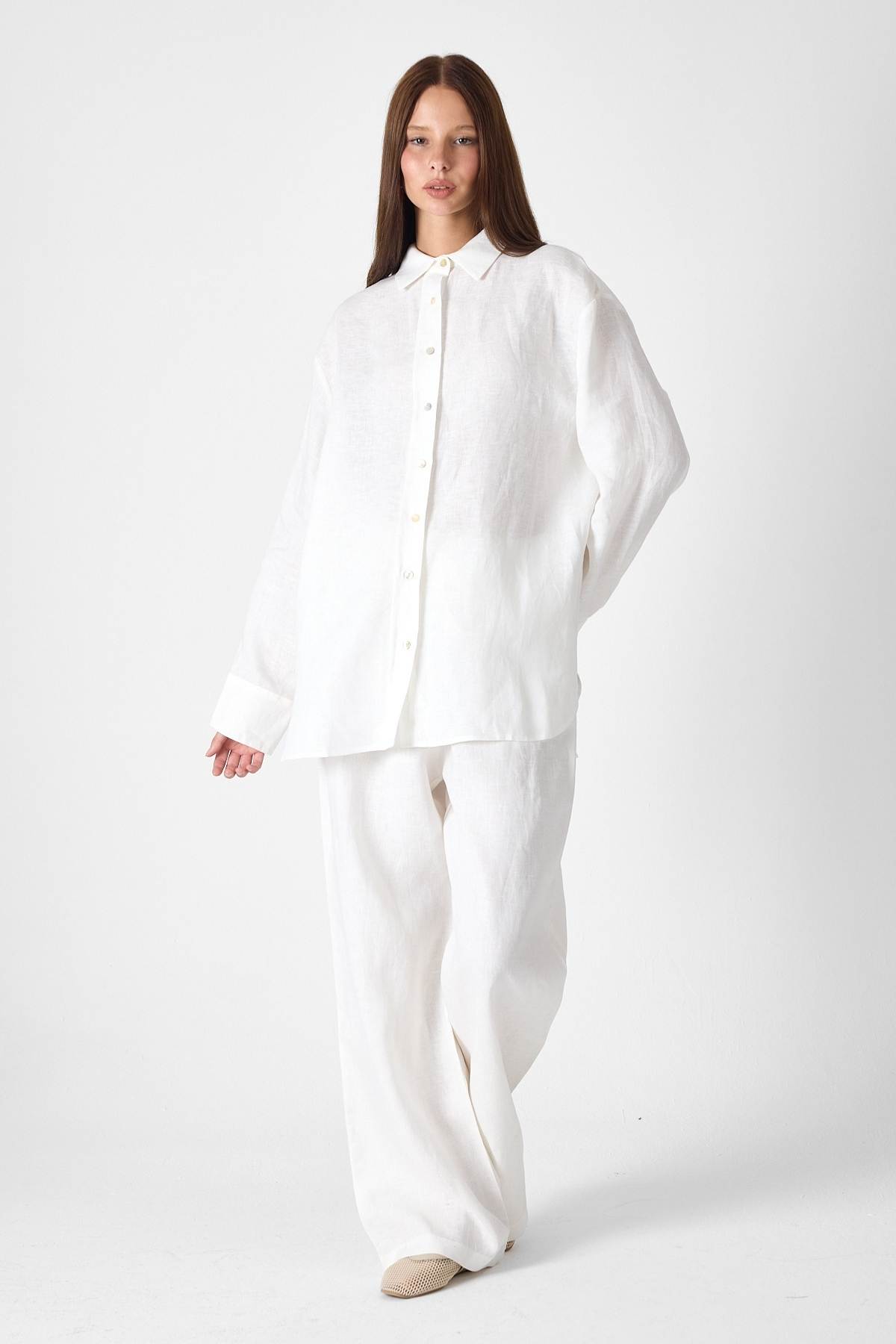 PURE LINEN 100% Linen White Shirt