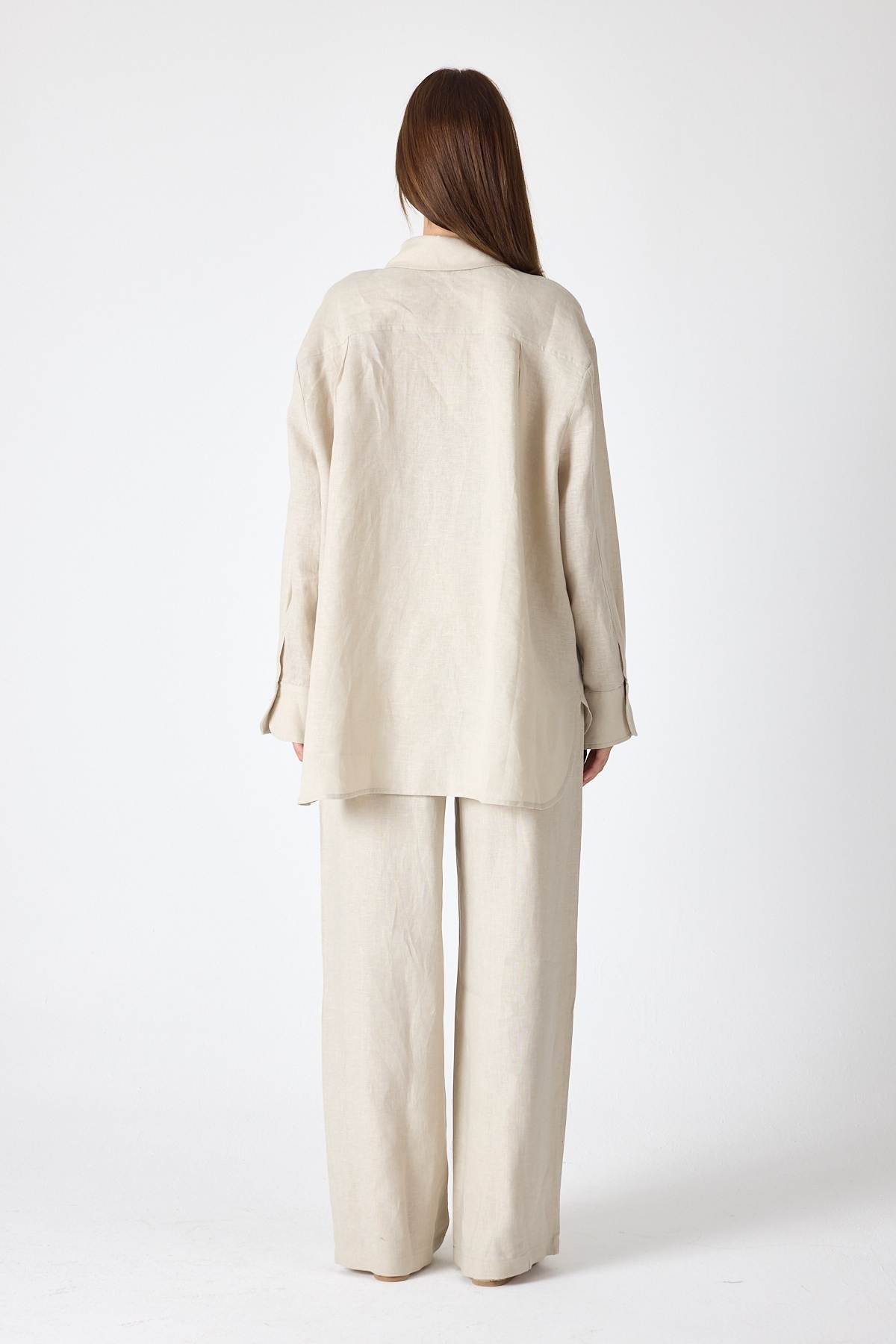 PURE LINEN 100% Linen Beige Shirt