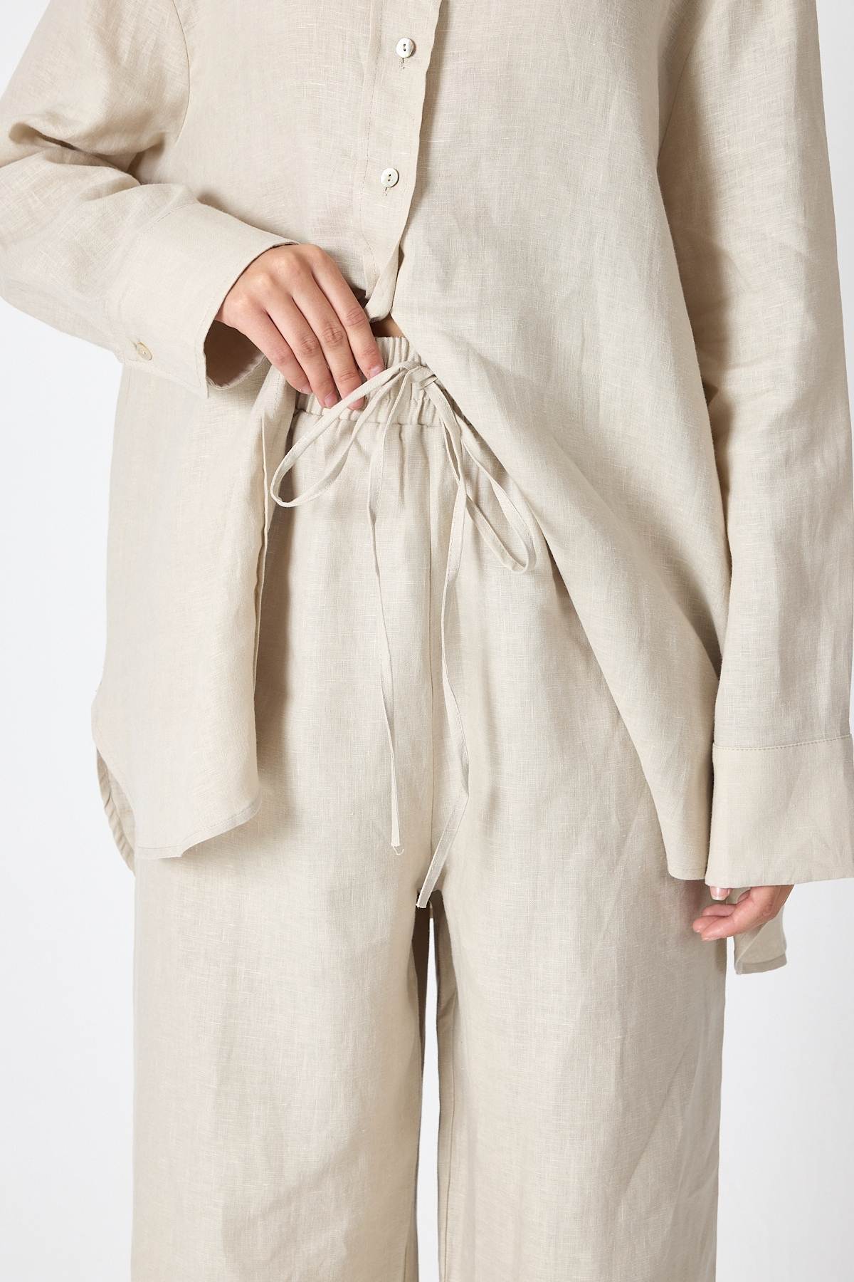 PURE LINEN 100% Linen Beige Shirt